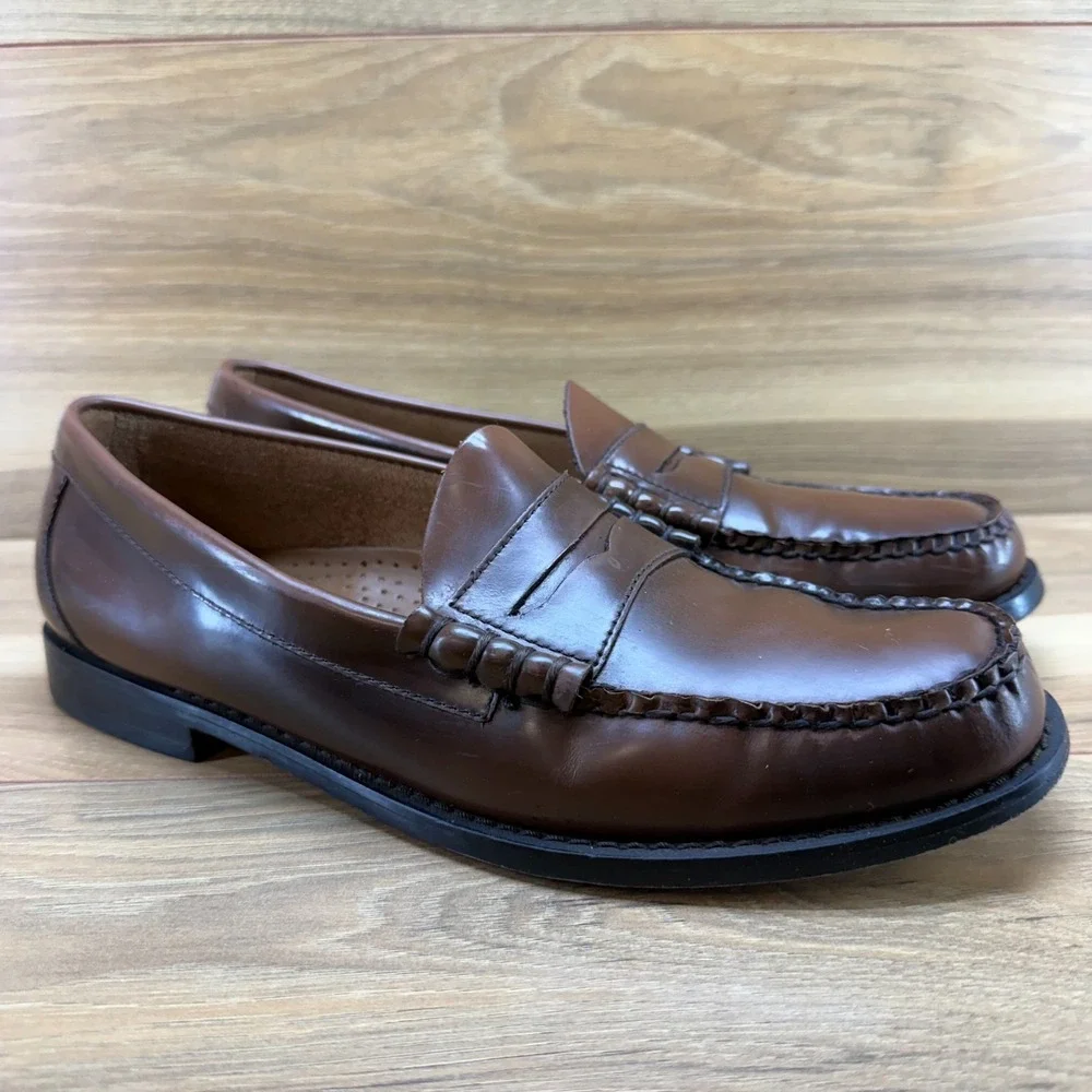 Weejuns GH Bass Larson Penny Loafers Mens 9.5 D Whiskey Business Casual Moc Toe